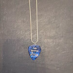 Luke Hemmings Blue Guitar Pick Necklace
